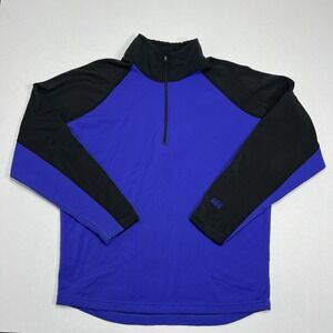 VINTAGE REI Sweater Mens Large Purple Black Polartec 1/4 Zip‎ Pullover Fleece